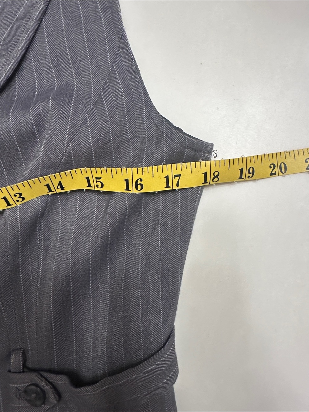 Women’s Gray Pinstripe Sleeveless Blazer Vest - Picture 6 of 8